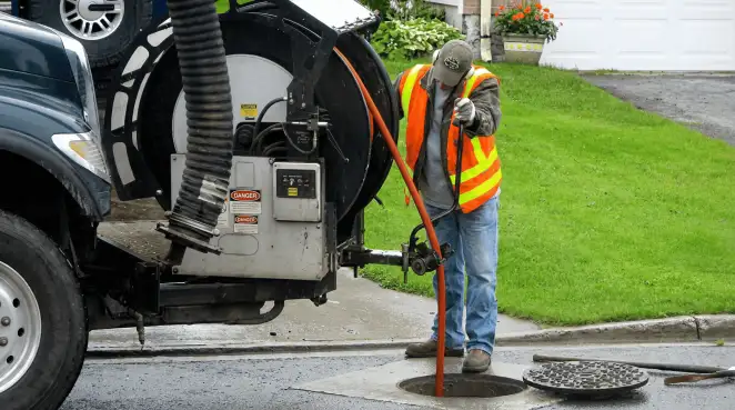 Technician using specialized drainage equipment for sewer line cleaning and foundation protection in Sacramento, CA